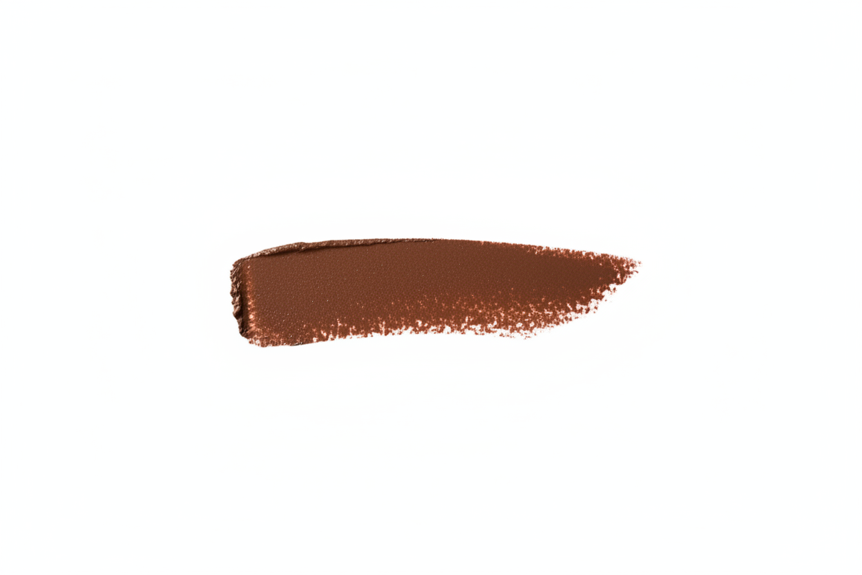 Dark Brown Lip Pencil Swatch on Plain White Background